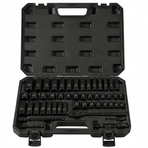 【FathersDayGift】50pcs Set Standard SAE (5/16 To 3/4Inch)and Metric(8-22mm) Size Cr-V 3/8-Inch DriveRatchet Handle Drive Extension Bar with Heavy Duty Hardware